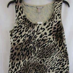 NWT Chico's Cheetah Roar Bristole Tank Sweater Top Size 1